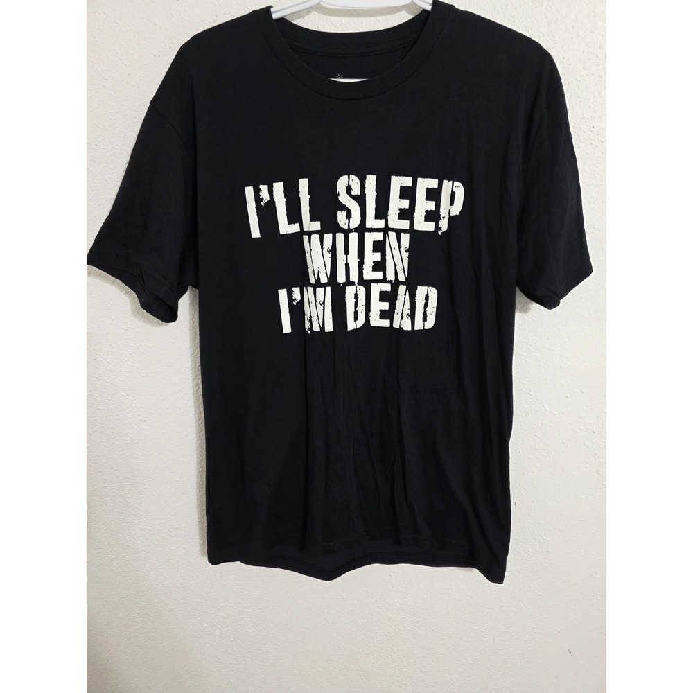 BC Shirt Mens Large‎ Black I'll Sleep When I'm Dead Graphic Tee Skull Slogan